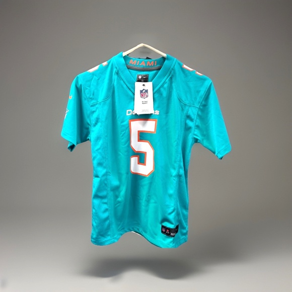 NIKE NFL Miami Dolphins #5 Aqua Jersey Youth Size 10/12 Meduim - Picture 1 of 4